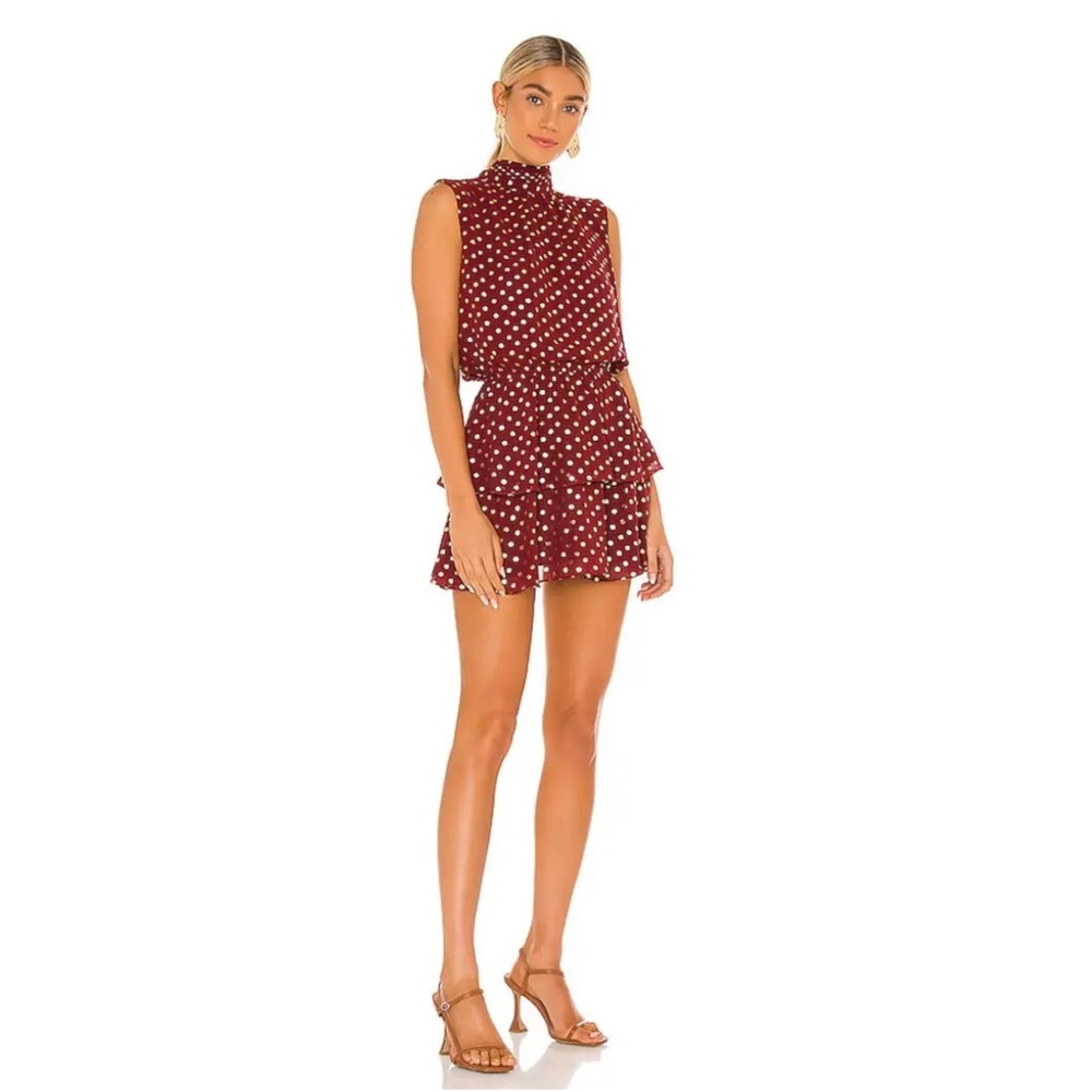 Yumi Kim Red and Gold Polka Dot Scarf